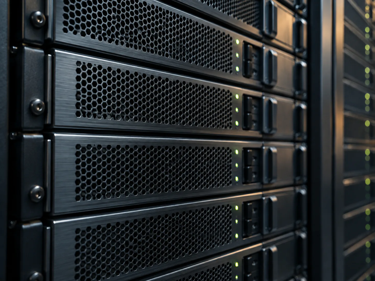 Illustrative close-up of rack server hardware